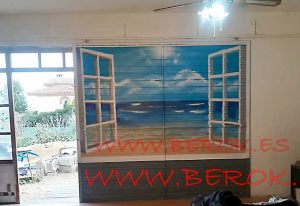 mural ventana playa